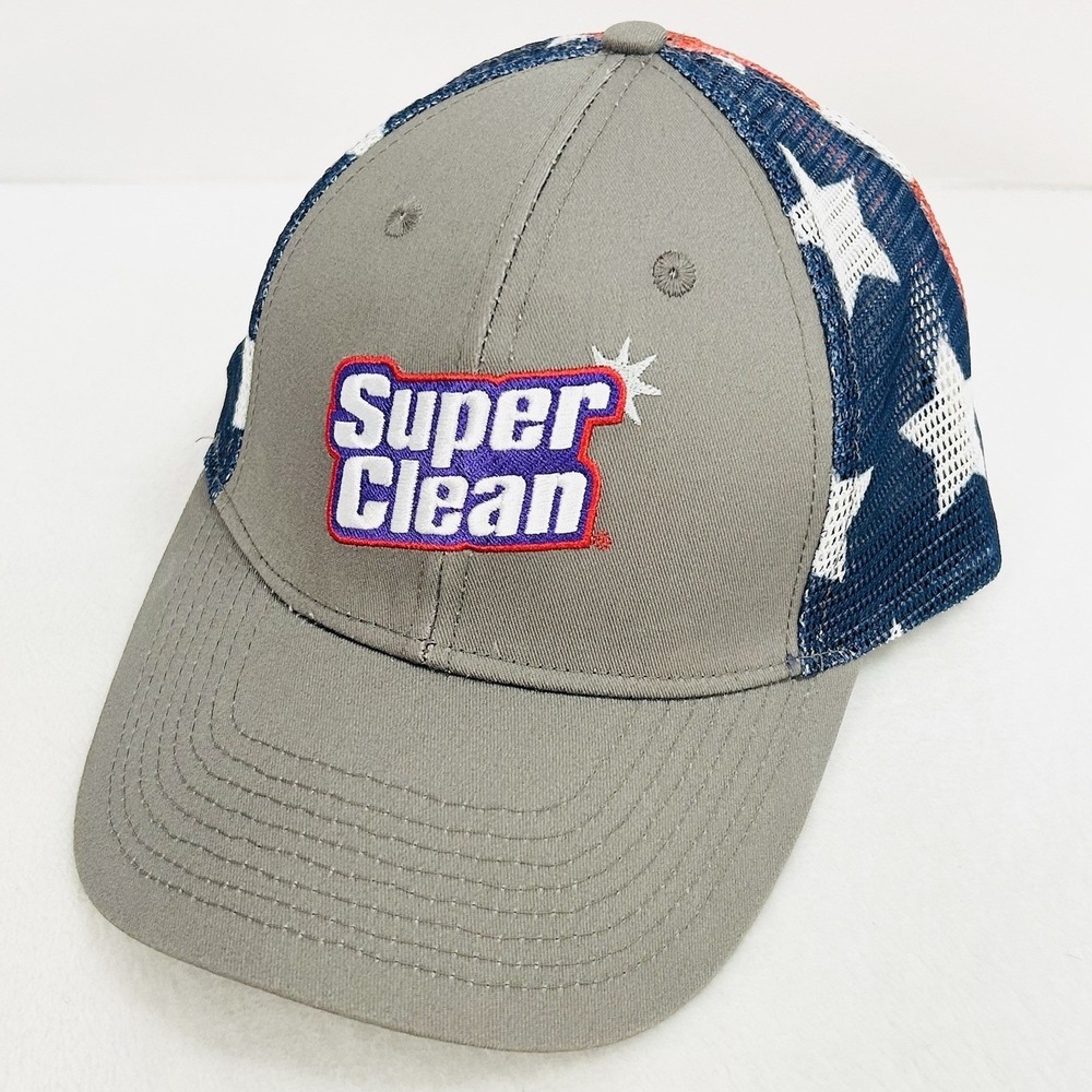 Super Clean USA‎ Trucker Hat Cap Adjustable Snapback Gray Outdoors Casual
